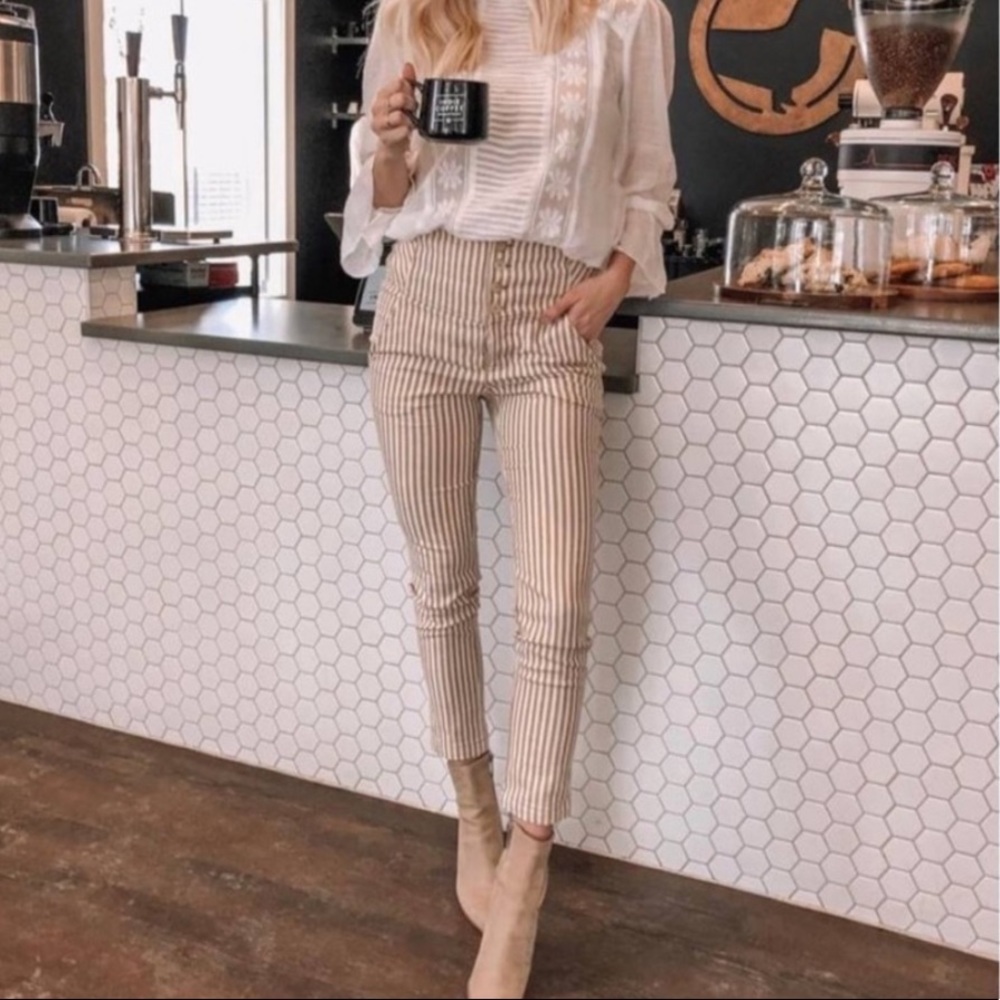 Free People Frankie Highwaist Striped Pant